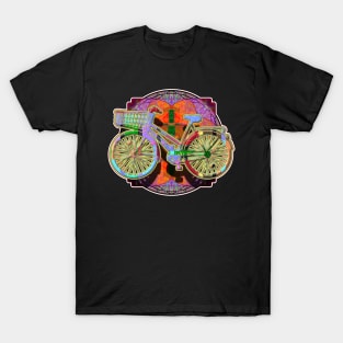 Art Deco Urban Bicycle Design Left T-Shirt